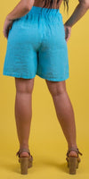 Silvana Linen Shorts - Shop Gigi Moda - Made in Italy # 100% Linen, drawstring, drawstring shorts, Gigi Moda, Linen, Made in Italy, one size, OS, Pockets, shorts, side pockets, spring, Tie waist