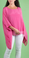 Seta Cara Kaftan - Gigi Moda - Made in Italy # 100% Silk, Blouse, Kaftan, Made in Italy, OS, resort, resort wear, Silk