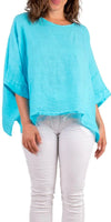 Lucy Blouse - Gigi Moda - Made in Italy # 100% Linen, Blouse, casual, free shipping, Gigi Moda, Kaftan, Linen, Made in Italy, OS, resort wear, spring, summer