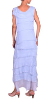 Siena Maxi Dress - Gigi Moda - Made in Italy # 100% Silk, Dress, Gigi Moda, Made in Italy, Maxi Dress, MOB DRESS, MOG DRESS, MOTHER OF GROOM DRESS, MOTHER OF THE BRIDE DRESS, one size, OS, Ruffle, ruffle dress, ruffled hem, RUFFLED DRESS, ruffles, Silk, Sleeveless, Tier Ruffle, tiered ruffle