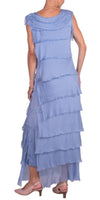 Siena Maxi Dress - Gigi Moda - Made in Italy # 100% Silk, Dress, Gigi Moda, Made in Italy, Maxi Dress, MOB DRESS, MOG DRESS, MOTHER OF GROOM DRESS, MOTHER OF THE BRIDE DRESS, one size, OS, Ruffle, ruffle dress, ruffled hem, RUFFLED DRESS, ruffles, Silk, Sleeveless, Tier Ruffle, tiered ruffle