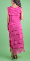 Siena Maxi Dress - Gigi Moda - Made in Italy # 100% Silk, Dress, Gigi Moda, Made in Italy, Maxi Dress, MOB DRESS, MOG DRESS, MOTHER OF GROOM DRESS, MOTHER OF THE BRIDE DRESS, one size, OS, Ruffle, ruffle dress, ruffled hem, RUFFLED DRESS, ruffles, Silk, Sleeveless, Tier Ruffle, tiered ruffle