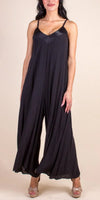 Sassari Jumpsuit - Gigi Moda - Made in Italy # adjustable straps, Gigi Moda, Jumpsuit, Made in Italy, one piece, one size, OS, Sleeveless, V Neck, viscose, WIDE LEG