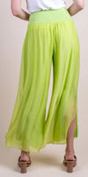 Jasmin Slit Pant - Gigi Moda - Made in Italy # fall, free shipping, Made in Italy, OS, resort, resort wear, Silk, Slit, spring, summer, winter