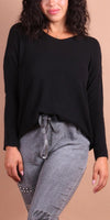Emma Sweater - Gigi Moda - Made in Italy # Gigi Moda, Knit, knit sweater, Long Sleeve, made in italy, one size, Sweater, Top, V Neck
