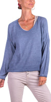 Emma Sweater - Gigi Moda - Made in Italy # Gigi Moda, Knit, knit sweater, Long Sleeve, made in italy, one size, Sweater, Top, V Neck