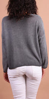 Emma Sweater - Gigi Moda - Made in Italy # Gigi Moda, Knit, knit sweater, Long Sleeve, made in italy, one size, Sweater, Top, V Neck