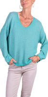 Emma Sweater - Gigi Moda - Made in Italy # Gigi Moda, Knit, knit sweater, Long Sleeve, made in italy, one size, Sweater, Top, V Neck