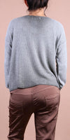 Emma Sweater - Gigi Moda - Made in Italy # Gigi Moda, Knit, knit sweater, Long Sleeve, made in italy, one size, Sweater, Top, V Neck