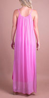 Venus Silk Dress - Gigi Moda - Made in Italy # 100% Silk, Dress, Gigi Moda, Made in Italy, Maxi Dress, OS, resort, resort wear, Silk, Sleeveless, Spaghetti Strap, washable