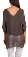 Diana Top - Gigi Moda - Made in Italy # 100% Silk, Blouse, free shipping, Gigi Moda, italian top, Made in Italy, OS, resort, resort wear, Silk, Top, washable