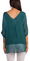 Diana Top - Gigi Moda - Made in Italy # 100% Silk, Blouse, free shipping, Gigi Moda, italian top, Made in Italy, OS, resort, resort wear, Silk, Top, washable