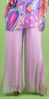 Jasmin Slit Pant - Gigi Moda - Made in Italy # fall, free shipping, Made in Italy, OS, resort, resort wear, Silk, Slit, spring, summer, winter