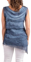 Siena Sleeveless Top - Gigi Moda - Made in Italy # Blouse, Gigi Moda, Made in Italy, one size, OS, Ruffle, Silk, Sleeveless, Top