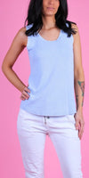 Avena Cotton Tank - Gigi Moda - Made in Italy # 100% Cotton, Cotton, cotton top, Gigi Moda, Made in Italy, one size, OS, Sleeveless, spring, summer, tank, Tank Top, Top