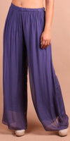 Angelo Silk Pant - Gigi Moda - Made in Italy # 100% Silk, bohemian, comfortable, Double Layer, Elastic Waist Palazzo, free shipping, Gigi Moda, Made in Italy, one size, palazzo, Pant, shop gigi moda, Silk, viscose