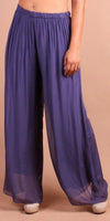 Angelo Silk Pant - Gigi Moda - Made in Italy # 100% Silk, bohemian, comfortable, Double Layer, Elastic Waist Palazzo, free shipping, Gigi Moda, Made in Italy, one size, palazzo, Pant, shop gigi moda, Silk, viscose