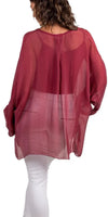 Angelo Silk Blouse - Gigi Moda - Made in Italy # 100% Silk, 2 piece, Blouse, button down, button up, comforatable fit, Dolman sleeve, dolman sleeves, italian silk top, made in italy, matching set, silk blouse, Silk top, Tops, womans clothing