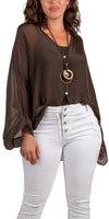 Angelo Silk Blouse - Gigi Moda - Made in Italy # 100% Silk, 2 piece, Blouse, button down, button up, comforatable fit, Dolman sleeve, dolman sleeves, italian silk top, made in italy, matching set, silk blouse, Silk top, Tops, womans clothing