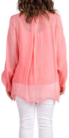 Angelo Silk Blouse - Gigi Moda - Made in Italy # 100% Silk, 2 piece, Blouse, button down, button up, comforatable fit, Dolman sleeve, dolman sleeves, italian silk top, made in italy, matching set, silk blouse, Silk top, Tops, womans clothing