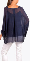 Angelo Silk Blouse - Gigi Moda - Made in Italy # 100% Silk, 2 piece, Blouse, button down, button up, comforatable fit, Dolman sleeve, dolman sleeves, italian silk top, made in italy, matching set, silk blouse, Silk top, Tops, womans clothing
