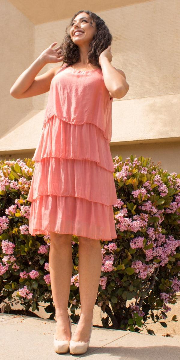 silk dress made in italy Italia Silk Dress Light Taupe