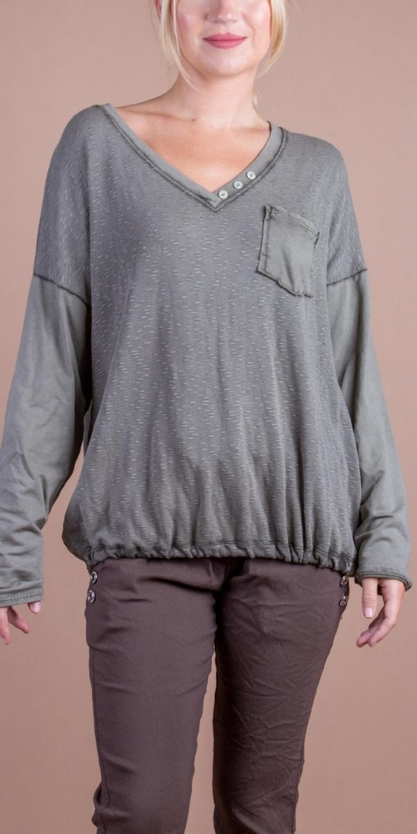 Cecca Sweater - Shop Gigi Moda - Made in Italy # comforatable fit, draw string hem, Gigi Moda, gigi moda. made in italy, Long Sleeve, made in italy, shop gigi moda, Sweater, V-Neck, womans clothing