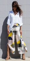Giulana Brushstroke Capri Pants