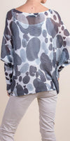 Emy Batwing Sweater with Dots Print - Shop Gigi Moda - Made in Italy # Blouse, comfortable, comfortable fit, Cozy, dot print, Gigi Moda, Italian Clothing, italian top, Long Sleeve, Made in Italy, one size, Sleeves, Sweater, Top, washable, womens clothing, Womens Tops