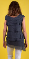Siena Sleeveless Top - Gigi Moda - Made in Italy # Blouse, Gigi Moda, Made in Italy, one size, OS, Ruffle, Silk, Sleeveless, Top