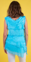 Siena Sleeveless Top - Gigi Moda - Made in Italy # Blouse, Gigi Moda, Made in Italy, one size, OS, Ruffle, Silk, Sleeveless, Top