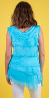 Siena Sleeveless Top - Gigi Moda - Made in Italy # Blouse, Gigi Moda, Made in Italy, one size, OS, Ruffle, Silk, Sleeveless, Top
