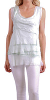 Siena Sleeveless Top - Gigi Moda - Made in Italy # Blouse, Gigi Moda, Made in Italy, one size, OS, Ruffle, Silk, Sleeveless, Top