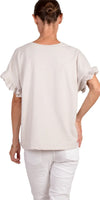 Tesorina Cotton Top - Gigi Moda - Made in Italy # 100% Cotton, Cotton, Gigi Moda, Made in Italy, one size, ruffled sleeves, shirt, spring, summer, Top