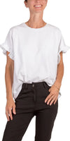 Tesorina Cotton Top - Gigi Moda - Made in Italy # 100% Cotton, Cotton, Gigi Moda, Made in Italy, one size, ruffled sleeves, shirt, spring, summer, Top