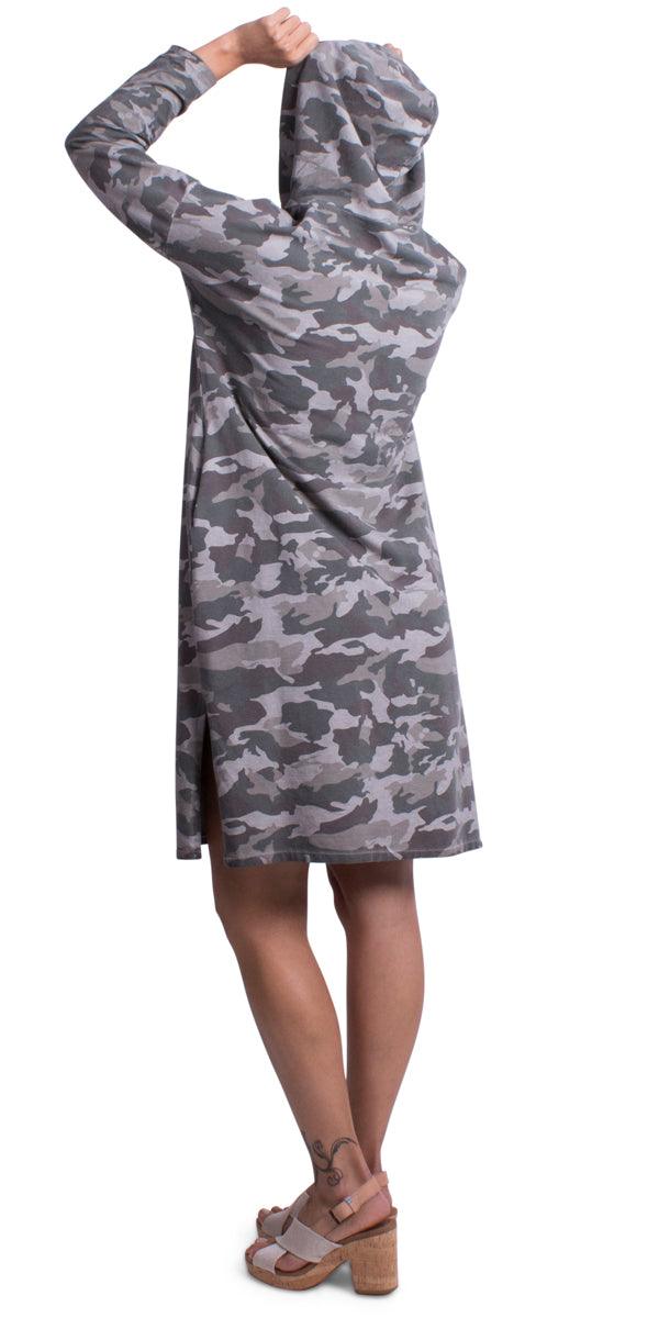 Zoe Camo Dress - Shop Gigi Moda - Made in Italy # Camo print, Cotton, Dress, Gigi Moda, hoodie, Made in Italy, one size, OS, washable