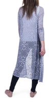 Clara Long Knit Cardigan - Gigi Moda - Made in Italy # Cardigan, floral lace, Gigi Moda, Jacket, lace knit, Made in Italy, OS, stretchy