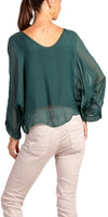 Isabetta Silk Crop Top - Gigi Moda - Made in Italy # italian clothing, made in italy, silk, silk blouse, womens clothing, womens tops
