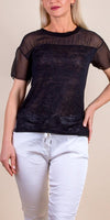 Sondrio T-Shirt - Shop Gigi Moda - Made in Italy # Gigi Moda, italian top, Made in Italy, one size, resort, resort wear, sheer, Silk, T Shirt, Top