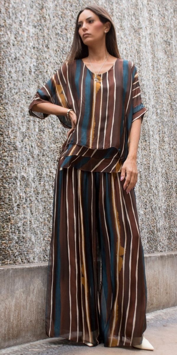 Carmelina Rigata Silk Kaftan