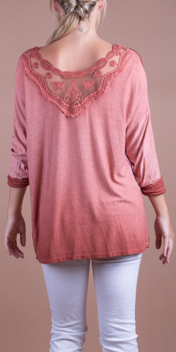 Pizzo Top - Shop Gigi Moda - Made in Italy # blouse, gigi moda, Lace Top, Long Sleeve, Made in Italy, Metallic, Top, V Neck