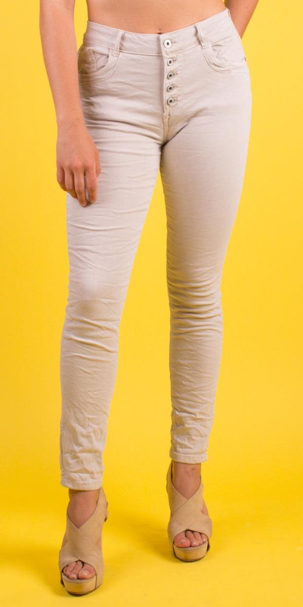 Enzo Button-Fly Pants - Shop Gigi Moda - Made in Italy # button fly, Buttons, Cotton, cropped pant, Cropped pants, Gigi Moda, Made in Italy, Pants, Pockets