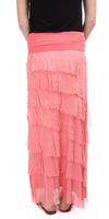 Siena Maxi Skirt - Gigi Moda - Made in Italy # 8601, Free Shipping, Gigi Moda, Made in Italy, OS, Ruffle, Silk