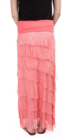Siena Maxi Skirt - Gigi Moda - Made in Italy # 8601, Free Shipping, Gigi Moda, Made in Italy, OS, Ruffle, Silk