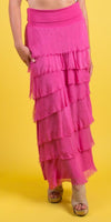 Siena Maxi Skirt - Gigi Moda - Made in Italy # 8601, Free Shipping, Gigi Moda, Made in Italy, OS, Ruffle, Silk