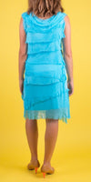Siena Sleeveless Dress - Gigi Moda - Made in Italy # 100% Silk, ASSYMETRICAL RUFFLE DRESS, Dress, Gigi Moda, Made in Italy, MOB DRESS, MOD, MOG, MOG DRESS, MOTHER OF GROOM DRESS, MOTHER OF THE BRIDE DRESS, one size, OS, RUFFLE DRESS ITALY, RUFFLED DRESS, ruffles, RUFFLES DRESS, Silk, Sleeveless, SLEEVELESS DRESS, TIERED RUFFLED DRESS