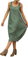 Luna Dress - Gigi Moda - Made in Italy # 100% Linen, Dress, Gigi Moda, Linen, Made in Italy, OS, Pockets, Sleeveless