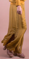 Jasmin Slit Pant - Gigi Moda - Made in Italy # fall, free shipping, Made in Italy, OS, resort, resort wear, Silk, Slit, spring, summer, winter
