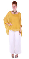 Seta Cara Kaftan - Gigi Moda - Made in Italy # 100% Silk, Blouse, Kaftan, Made in Italy, OS, resort, resort wear, Silk