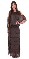 Siena Maxi Skirt - Gigi Moda - Made in Italy # 8601, Free Shipping, Gigi Moda, Made in Italy, OS, Ruffle, Silk